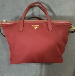 Authentic Red Prada Nylon 2 way bag
